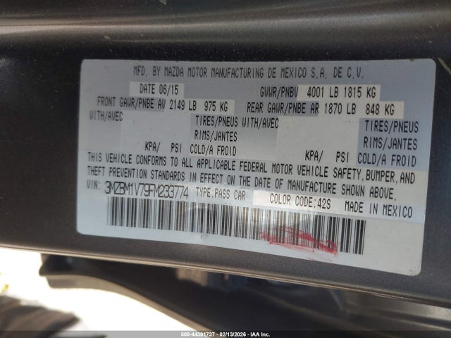 2015 MAZDA MAZDA3 3MZBM1V79FM233774 Photo 8