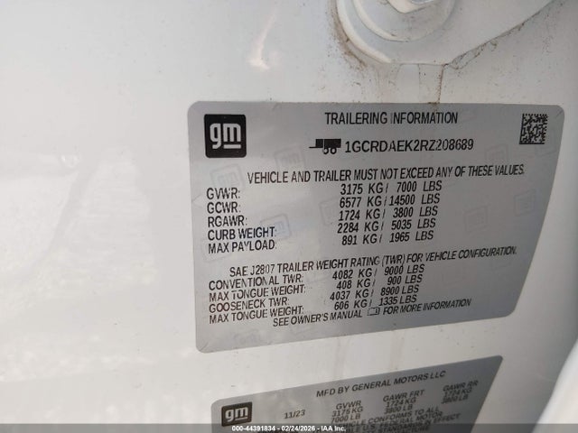 1GCRDAEK2RZ208689 Chevrolet Silverado 1500 4wd Standard Bed Wt