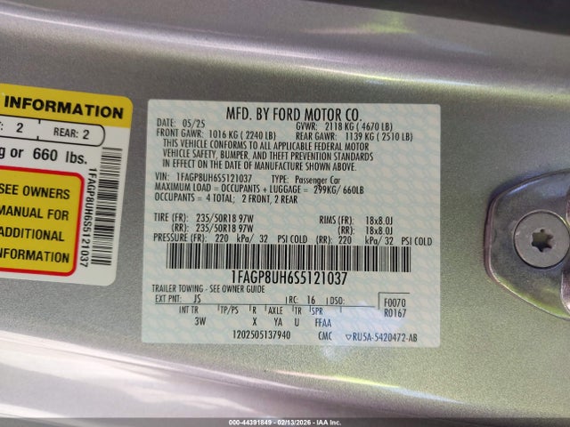 1FAGP8UH6S5121037 Ford Mustang Ecoboost Premium