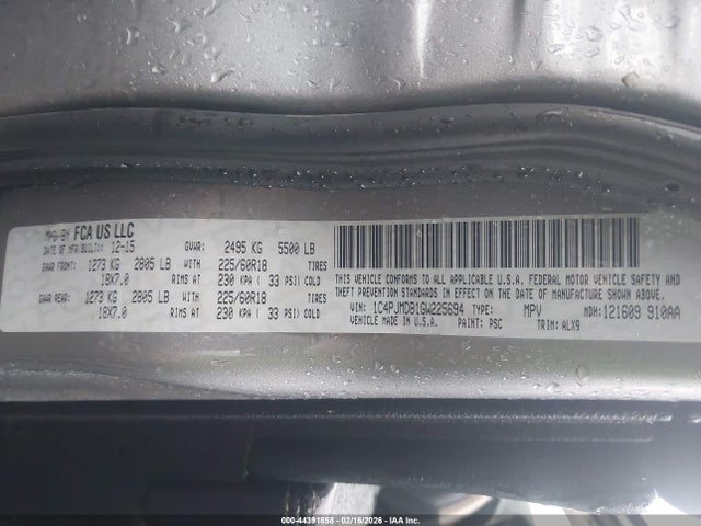 1C4PJMDB1GW225694 Jeep Cherokee Limited