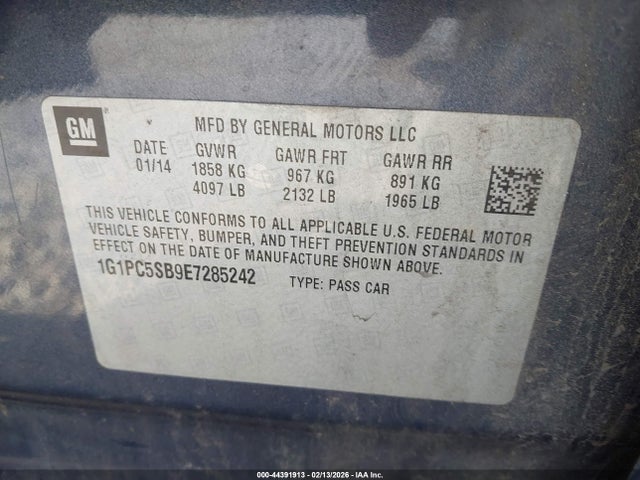 Chevrolet Cruze 1lt Auto 2014 1G1PC5SB9E7285242 Image 9