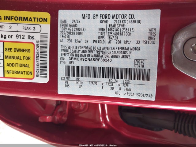 Ford Bronco Sport Outer Banks 2025 3FMCR9CN5SRF38240 Image 9
