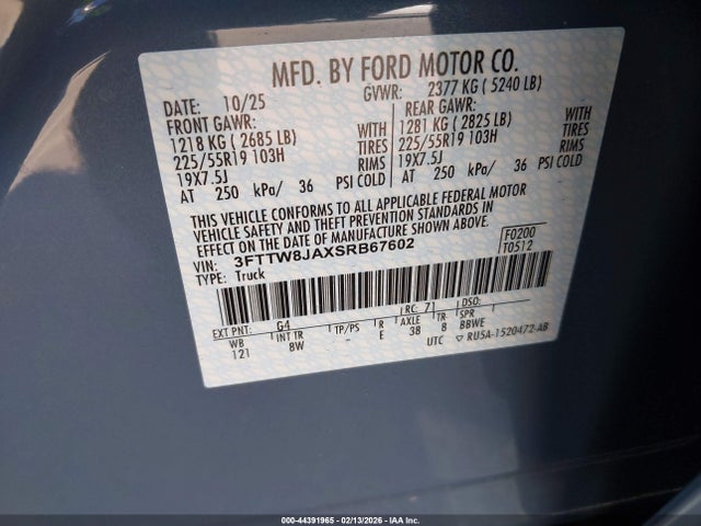 Ford Maverick Xlt 2025 3FTTW8JAXSRB67602 Image 9