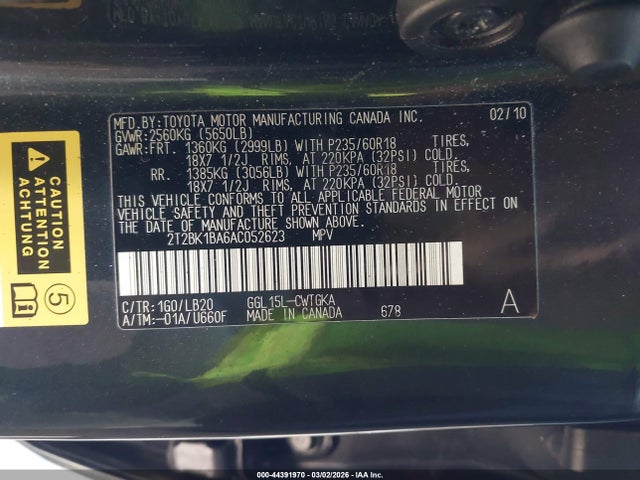 Aukcja sprzedaży 2010 Lexus Rx 350, vin: 2T2BK1BA6AC052623, numer aukcji: 44391970