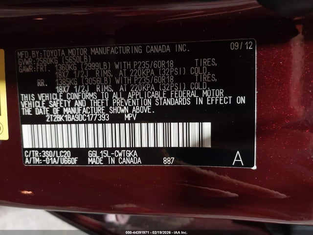 Продажа на аукционе авто 2013 Lexus Rx 350, vin: 2T2BK1BA9DC177393, номер лота: 44391971