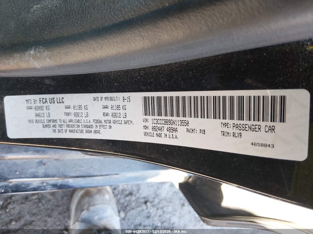 Продажа на аукционе авто 2016 Chrysler 200 S, vin: 1C3CCCBB9GN113550, номер лота: 44392017