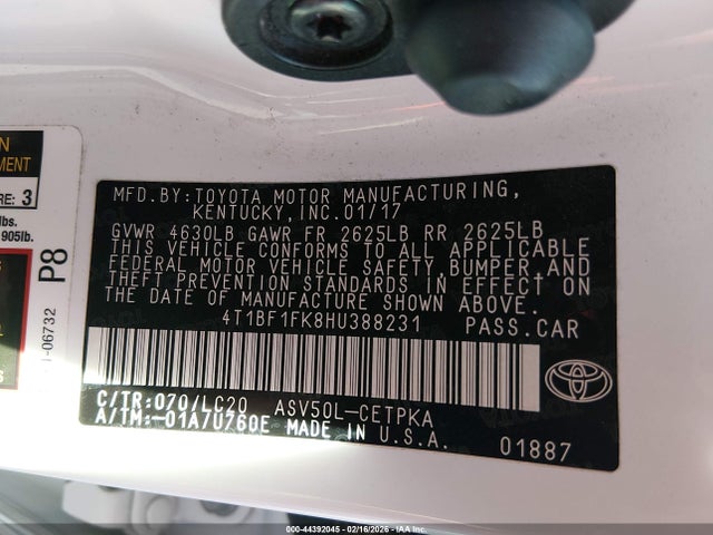 Toyota CAMRY XSE 2017 4T1BF1FK8HU388231 Image 9