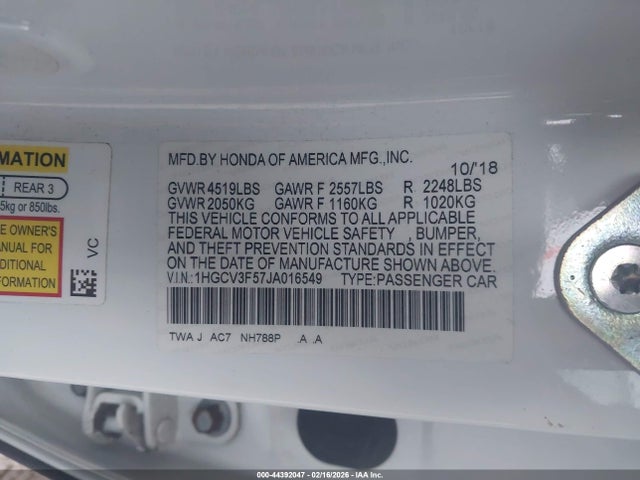 2018 HONDA ACCORD HYBRID 1HGCV3F57JA016549 Photo 8