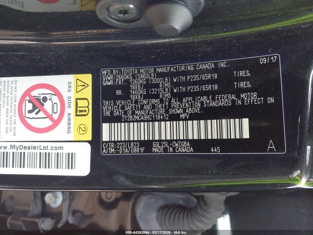2017 Lexus Rx 350 მანქანა იყიდება აუქციონზე, vin: 2T2BZMCA9HC118412, აუქციონის ნომერი: 44392064
