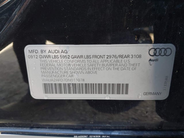 2013 AUDI A8 WAUA2AFD7DN011078 Photo 8