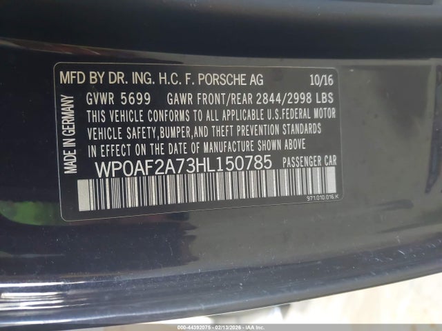 2017 PORSCHE PANAMERA WP0AF2A73HL150785 Photo 8
