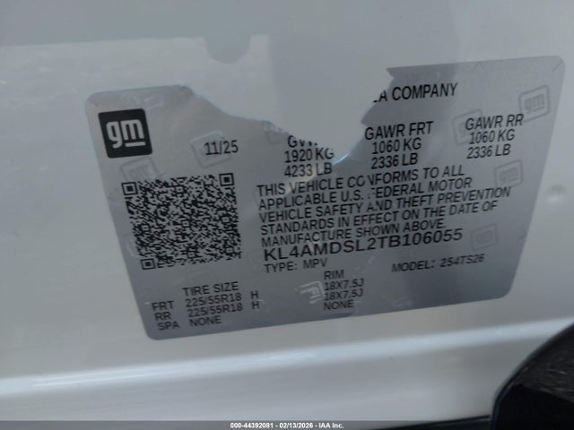 44392081 :رقم المزاد ، KL4AMDSL2TB106055 vin ، 2026 Buick Encore Gx Sport Touring Fwd مزاد بيع