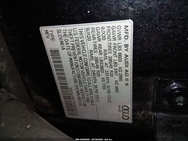 WA1LAAF7XHD032523 Audi Q7 3.0t Premium