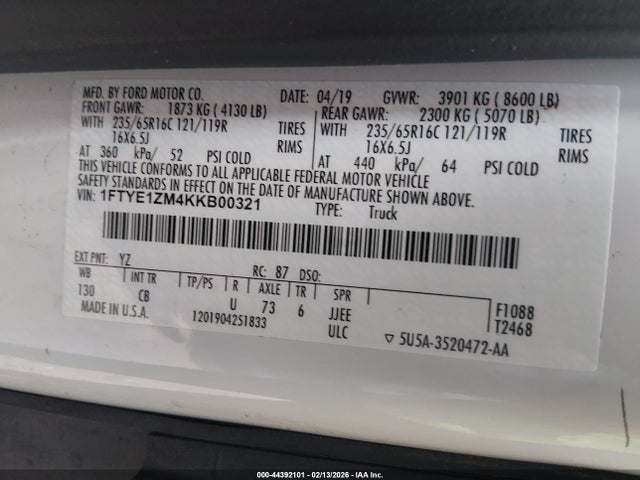 1FTYE1ZM4KKB00321 Ford Transit-150