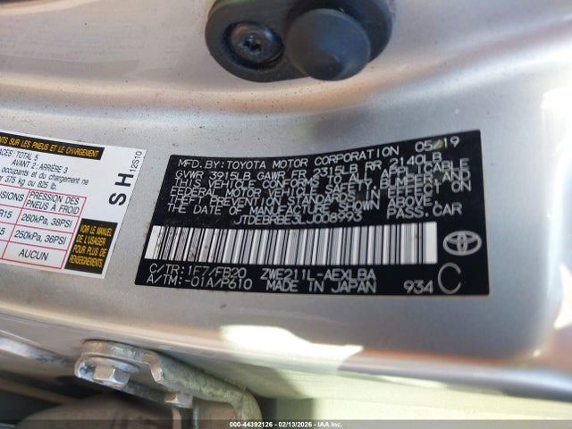 2020 TOYOTA COROLLA JTDEBRBE3LJ008993 Photo 8