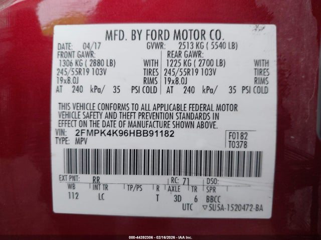 Ford Edge Titanium 2017 2FMPK4K96HBB91182 Image 9