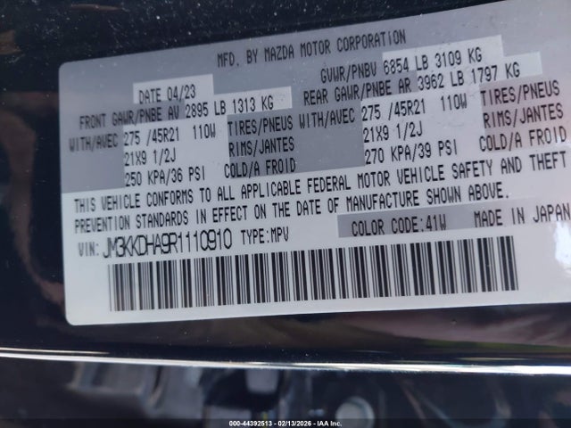 2024 MAZDA CX-90 PHEV JM3KKDHA9R1110910 Photo 8