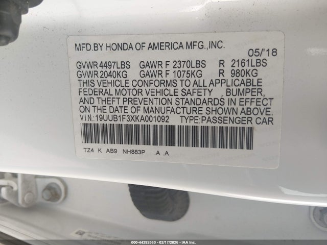 2019 ACURA TLX 19UUB1F3XKA001092 Photo 8