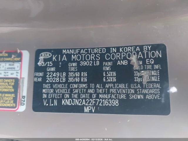 KIA Soul 2015 KNDJN2A22F7216398 Image 9