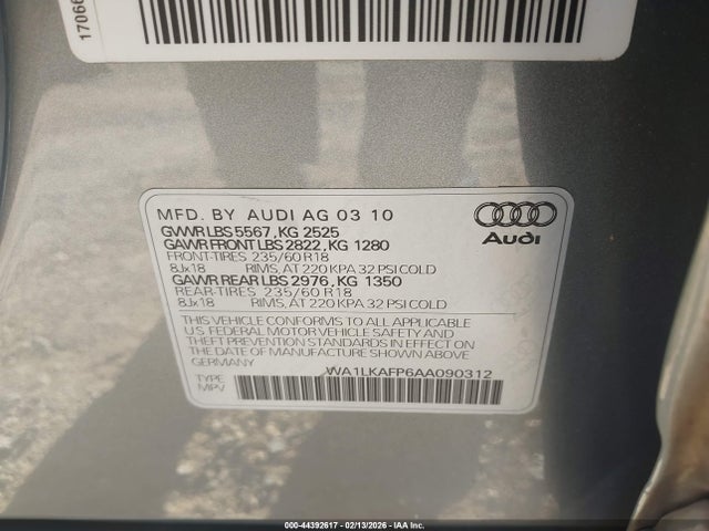 2010 AUDI Q5 WA1LKAFP6AA090312 Photo 8