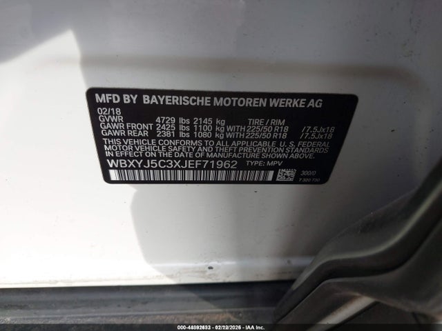 Aukcja sprzedaży 2018 Bmw X2 Xdrive28i, vin: WBXYJ5C3XJEF71962, numer aukcji: 44392633