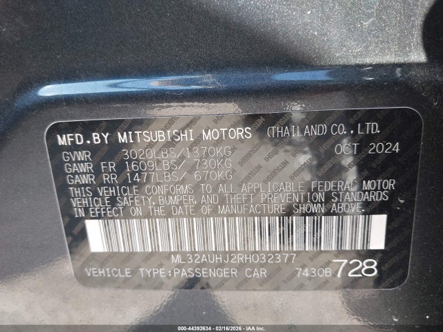 2024 MITSUBISHI MIRAGE ML32AUHJ2RH032377 Photo 8