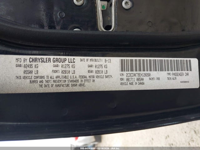 2014 Chrysler 300c Awd მანქანა იყიდება აუქციონზე, vin: 2C3CCAKT9EH120260, აუქციონის ნომერი: 44392699