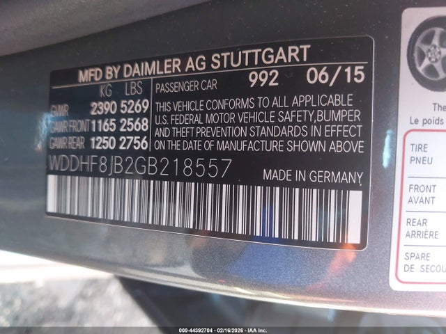 Продажа на аукционе авто 2016 Mercedes-benz E 350 4matic, vin: WDDHF8JB2GB218557, номер лота: 44392704