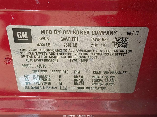 2018 BUICK ENCORE KL4CJASBXJB519491 Photo 8