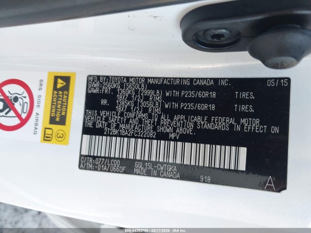 Lexus RX 350 2015 2T2BK1BA2FC322082 Image 9