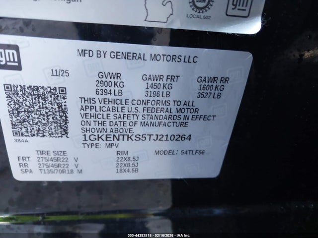 1GKENTKS5TJ210264 GMC Acadia