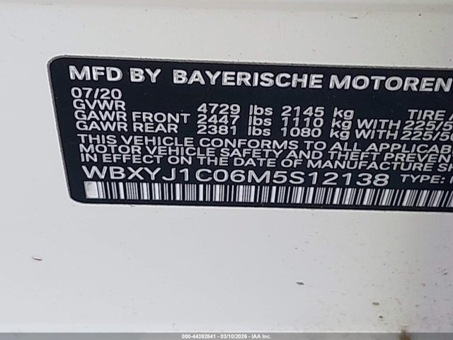 2021 Bmw X2 Xdrive28i მანქანა იყიდება აუქციონზე, vin: WBXYJ1C06M5S12138, აუქციონის ნომერი: 44392841