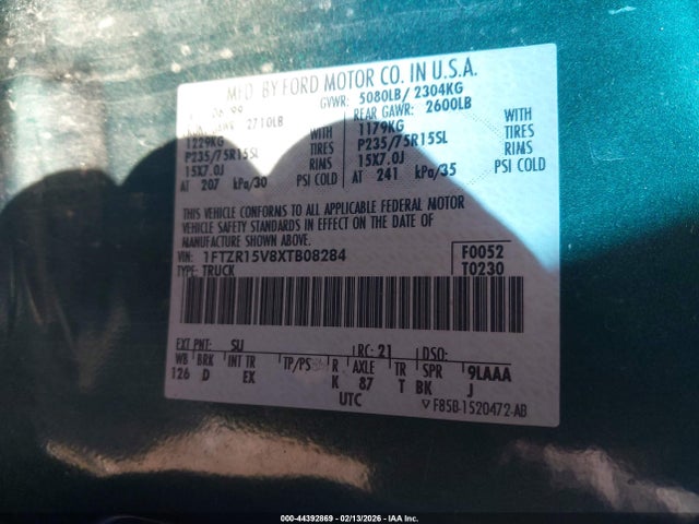 1999 FORD RANGER 1FTZR15V8XTB08284 Photo 8