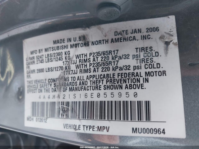 2006 MITSUBISHI ENDEAVOR 4A4MN21S16E055950 Photo 8