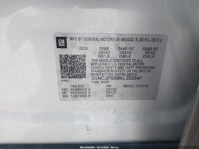 Chevrolet Trax Lt 2019 3GNCJPSB9KL332047 Image 9