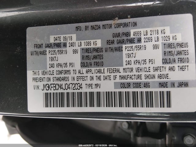 JM3KFBCM4J0472034 Mazda Cx-5 Touring