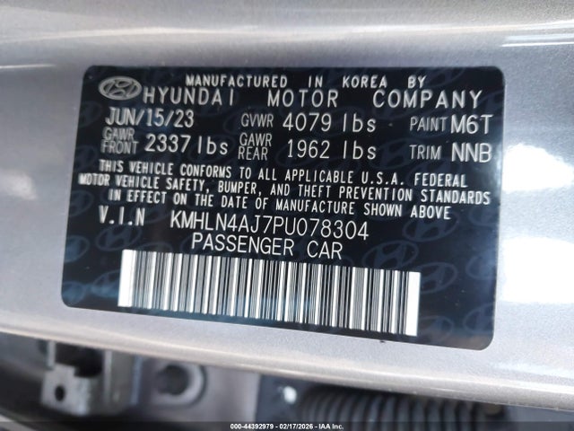 KMHLN4AJ7PU078304 Hyundai Elantra Hybrid Limited