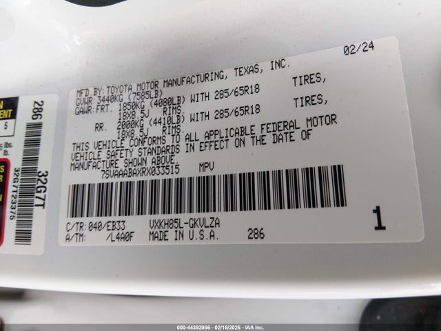 2024 TOYOTA SEQUOIA 7SVAAABAXRX033515 Photo 8