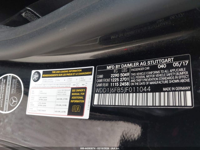 Продажа на аукционе авто 2018 Mercedes-benz E 400, vin: WDD1J6FB5JF011044, номер лота: 44393074