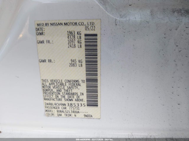 2022 NISSAN ALTIMA 1N4BL4CV4NN385335 Photo 8