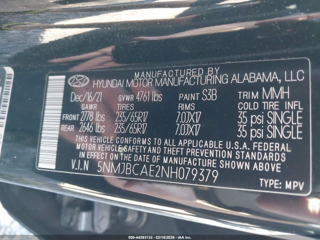 Hyundai TUCSON SEL 2022 5NMJBCAE2NH079379 Image 9