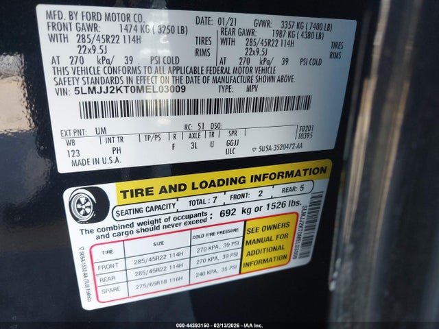 2021 LINCOLN NAVIGATOR 5LMJJ2KT0MEL03009 Photo 8