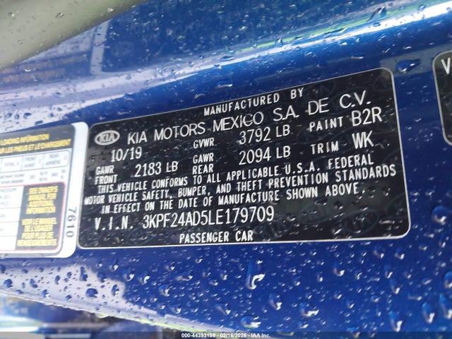 3KPF24AD5LE179709 KIA Forte Lxs