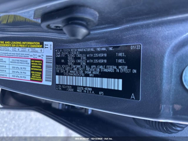 2022 TOYOTA HIGHLANDER 5TDZZRAH3NS543790 Photo 8