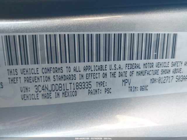Продажа на аукционе авто 2020 Jeep Compass Trailhawk 4x4, vin: 3C4NJDDB1LT189335, номер лота: 44393169