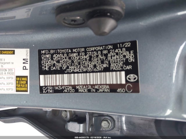 JTDP4MCE9P3516397 Toyota COROLLA SE