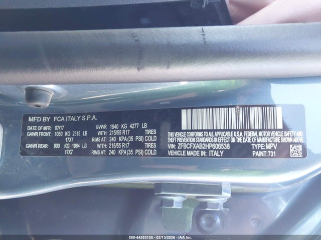 2017 FIAT 500X ZFBCFXAB2HP606538 Photo 8
