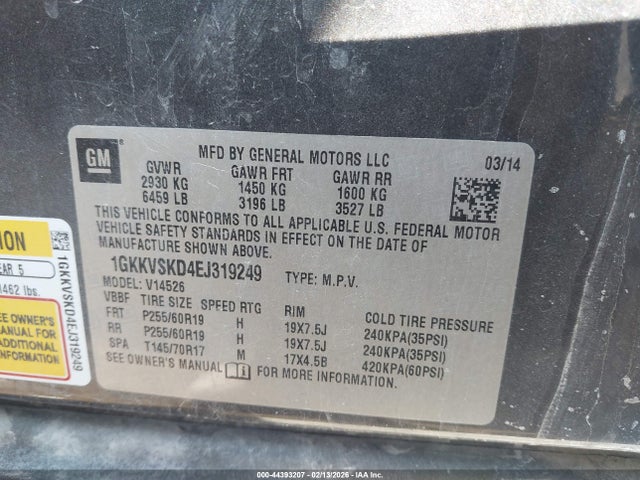 1GKKVSKD4EJ319249 GMC Acadia Slt-2