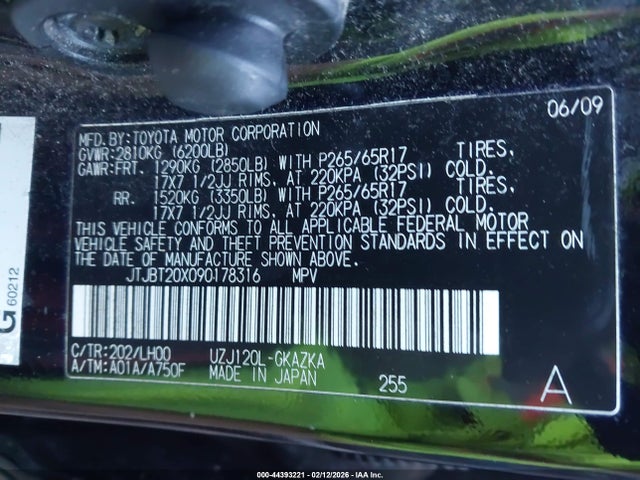 2009 LEXUS GX 470 JTJBT20X090178316 Photo 8