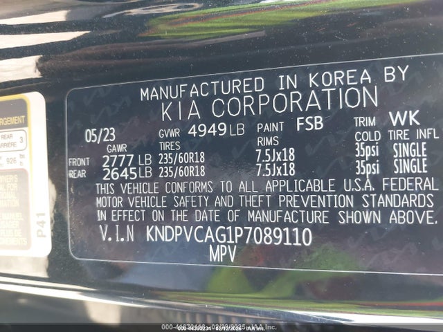 Auction sale of the 2023 Kia Sportage Hybrid Ex, vin: KNDPVCAG1P7089110, lot number: 44393234